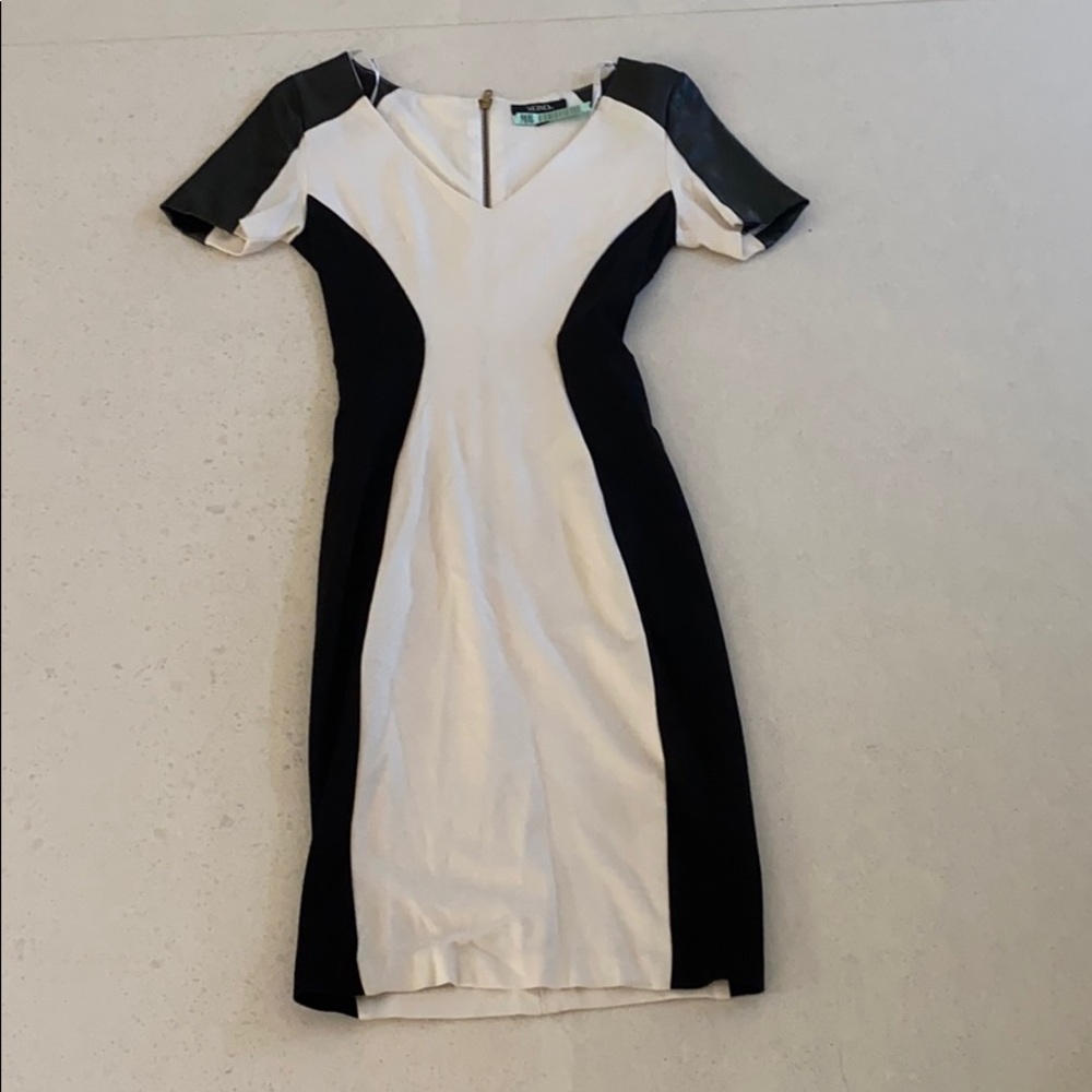 Sexy black and white fitted dress